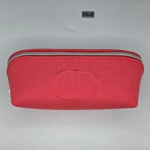 Dior Beauté Coral Canvas Cosmetic Bag Pouch Zippered Pouch#182